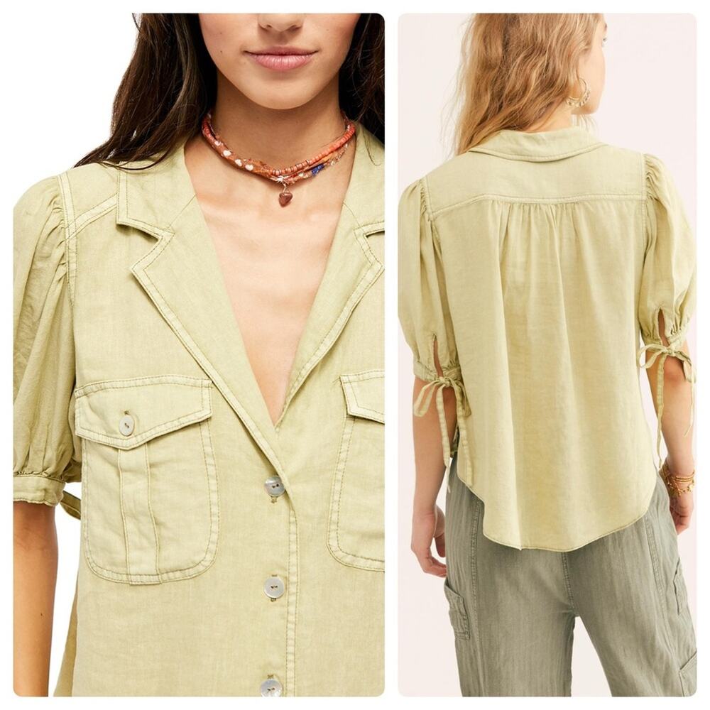 Free People Safari Babe Top in Fern
